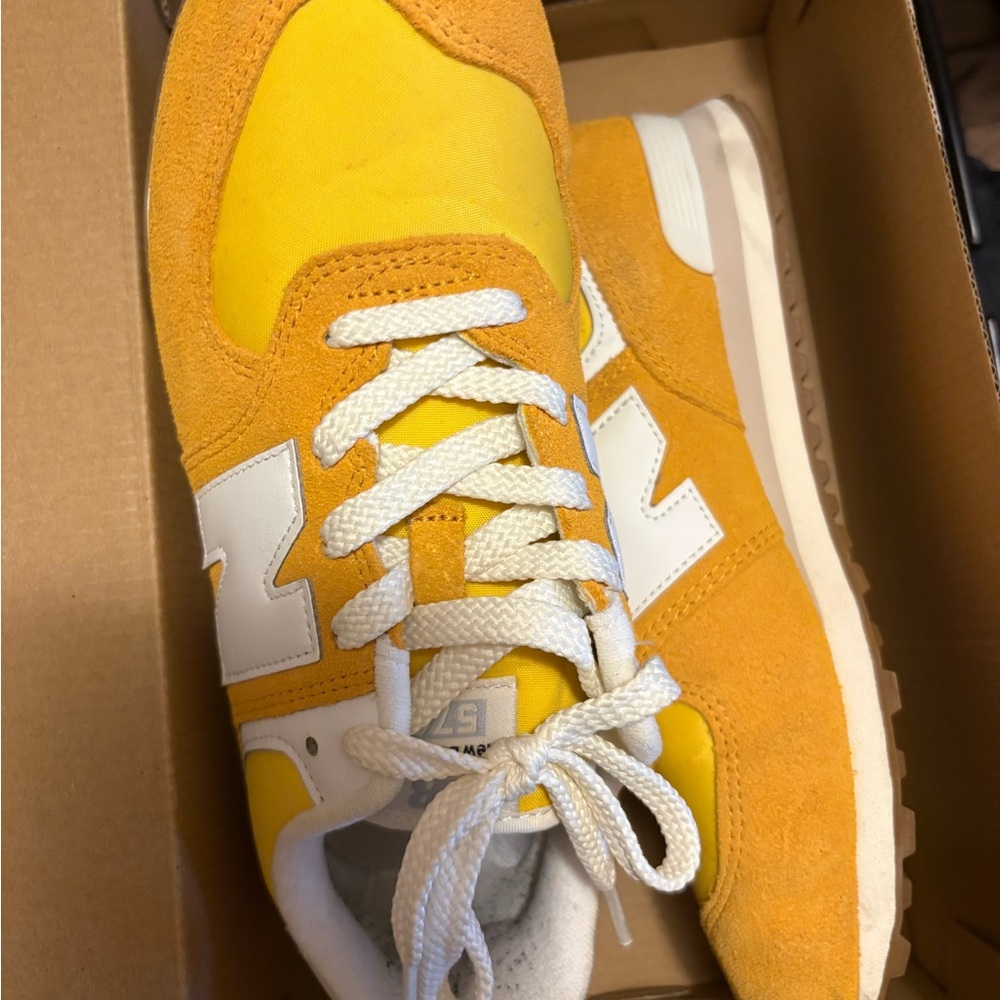 New Balance Yellow and White Sneakers